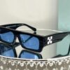 Lunettes de soleil rectangulaires noires – Style moderne avec verres bleutés
