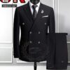 Costume Homme Noir Élégant Double Boutonnage – Style Luxe et Professionnel