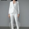 Ensemble Femme Blanc Élégant (Veste + Pantalon) – Style Chic et Moderne