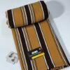 Tissu haut de gamme rayé marron et beige – Coupon 3 mètres pour confection élégante