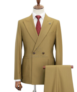 Costume Double Boutonnage Beige Prestige – Édition Luxe Elite District