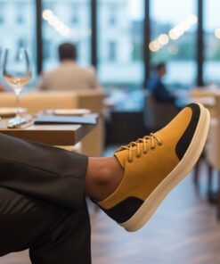 Chaussures Homme Jaune & Noir Premium – Style Moderne & Confort Urbain