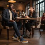 Chaussures Homme Bleu & Jaune Premium – Style Moderne & Élégance Urbaine