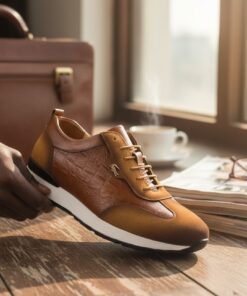 Chaussure Homme Marron Luxe – Style Moderne Texture Premium