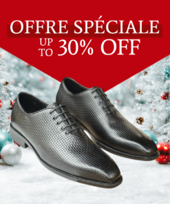 Chaussures Homme Élégance Premium – Cuir Noir Texturé