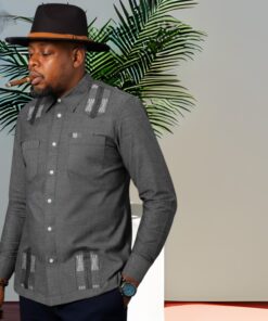 Chemise homme élégante style africain moderne – finition couture premium