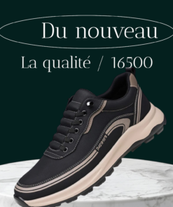 Sneakers Premium Noir Élégant – Confort Urbain Moderne