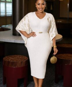 Robe Élégante Femme Blanche Brodée – Style Chic et Raffiné