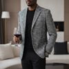 Blazer Homme Élégant Motif Carreaux – Style Classique Moderne