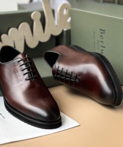 Chaussures Homme Luxe Cuir Marron Foncé – Élégance Classique Premium