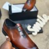 Chaussures Homme Luxe Marron Brillant – Style Business Élégant