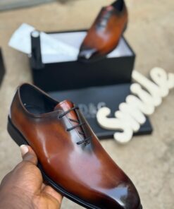 Chaussures Homme Luxe Marron Brillant – Style Business Élégant