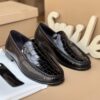 Mocassins Homme Luxe Noir Crocodile – Style Élégant Premium