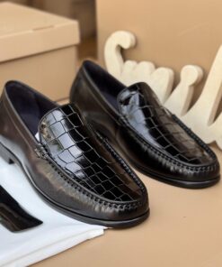 Mocassins Homme Luxe Noir Crocodile – Style Élégant Premium