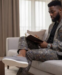 🥿 Mocassins Homme Gris Premium – Élégance Moderne & Confort