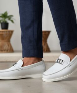 🥿 Mocassins Homme Blanc Premium – Élégance & Confort Moderne