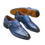 Chaussure Homme Luxe Croco Bleu – Style Distinctif & Élégance Prestige