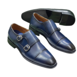 Chaussure Homme Double Boucle Bleu – Élégance Prestige & Style Premium