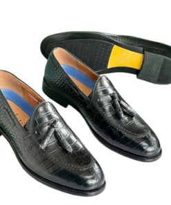 Chaussures Homme Luxe à Pampilles – Finition Croco Élégante