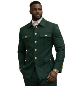 Ensemble Homme Premium Vert Élégant – Style Luxe Moderne