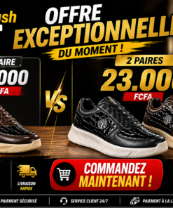 Sneakers Homme Luxe Noir Total – Effet Croco Premium