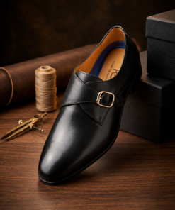 Chaussure Homme Luxe Roberto Cavalli Monk Strap Noir – Élégance Premium