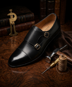 Chaussure Homme Luxe Berluti Paris Double Monk Strap Noir – Élégance Premium