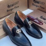 🖤 Mocassins Homme Luxe Prestige – Noir Texturé Brillant