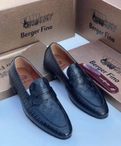 🖤 Mocassins Homme Luxe – Noir Motif Signature