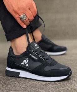 🏷️ Chaussure Homme Sport Chic Premium – Noir Intense & Élégance Moderne