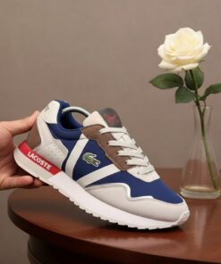 🏷️ Chaussure Homme Premium – Bleu & Beige Élégant Style Lacoste