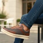 🤎 Sneakers Homme Premium – Marron & Gris Style Dynamique
