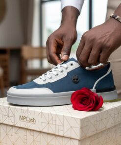 🏷 Chaussure Homme Timberland à Lacets Bleu & Blanc – Style Urbain & Confort Moderne