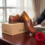 Mocassin Homme Luxe Marron Croco – Style Prestige & Élégance Audacieuse