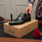 Mocassin Homme Luxe Noir Boucle – Effet Croco Prestige