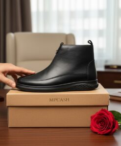 Bottines Homme Luxe Noir – Élégance Moderne & Confort Premium