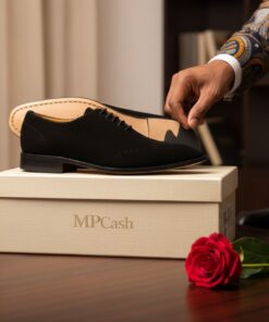 Chaussures Homme Luxe Noir – Derby Élégant Minimaliste