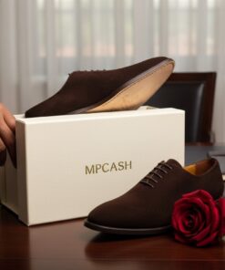 Chaussures Homme Luxe Marron – Derby Élégant Daim Premium