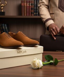 Chaussures Homme Luxe Marron – Derby Élégant Effet Daim