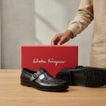 Chaussure Homme Luxe Salvatore Ferragamo Noir – Sandale Cuir Premium Élégante