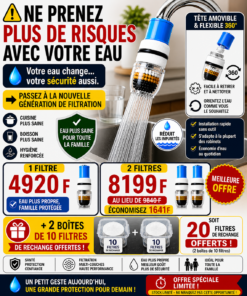 Offre Promo – 2 Filtres à eau robinet + Bonus | Nouvelle génération