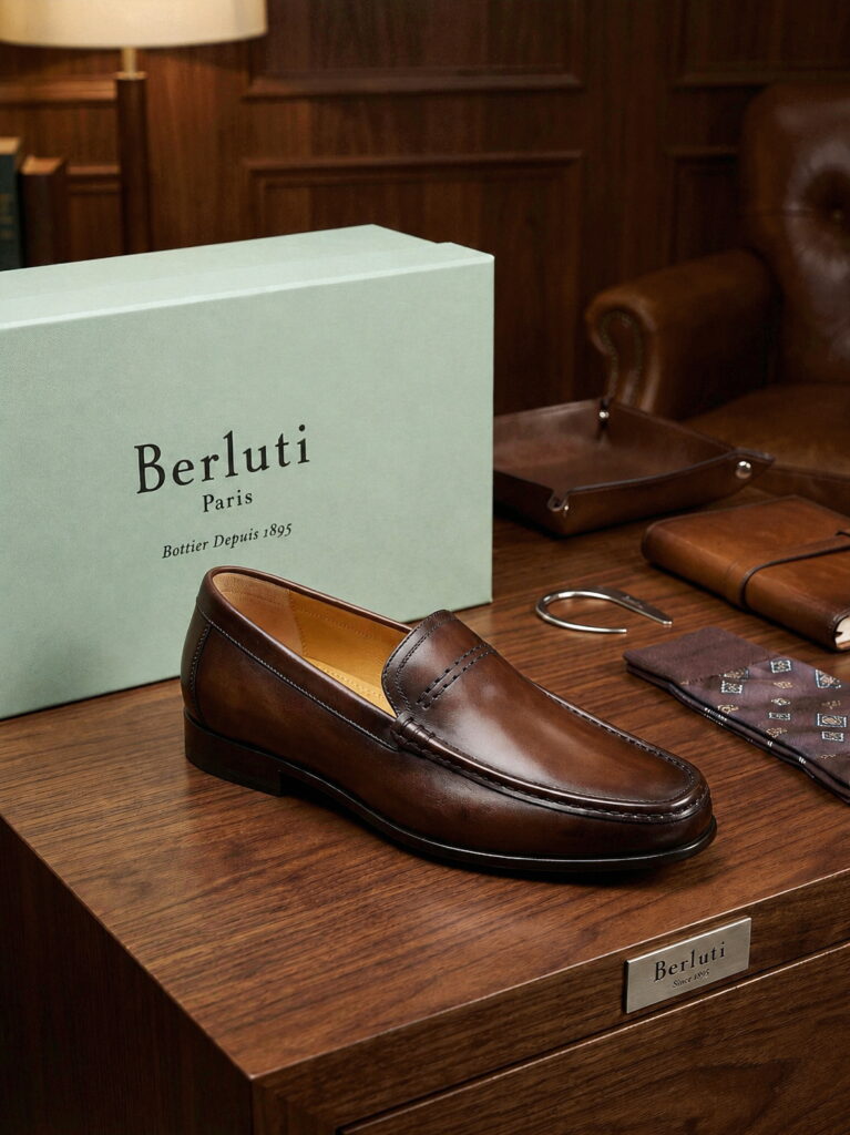 Chaussures Homme en Cuir Marron – Style Mocassin Élégant