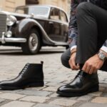 Bottines Homme Luxe en Cuir Noir Premium – Élégance Intemporelle & Confort Absolu