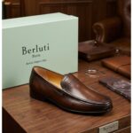 Chaussures Homme en Cuir Marron – Style Mocassin Élégant