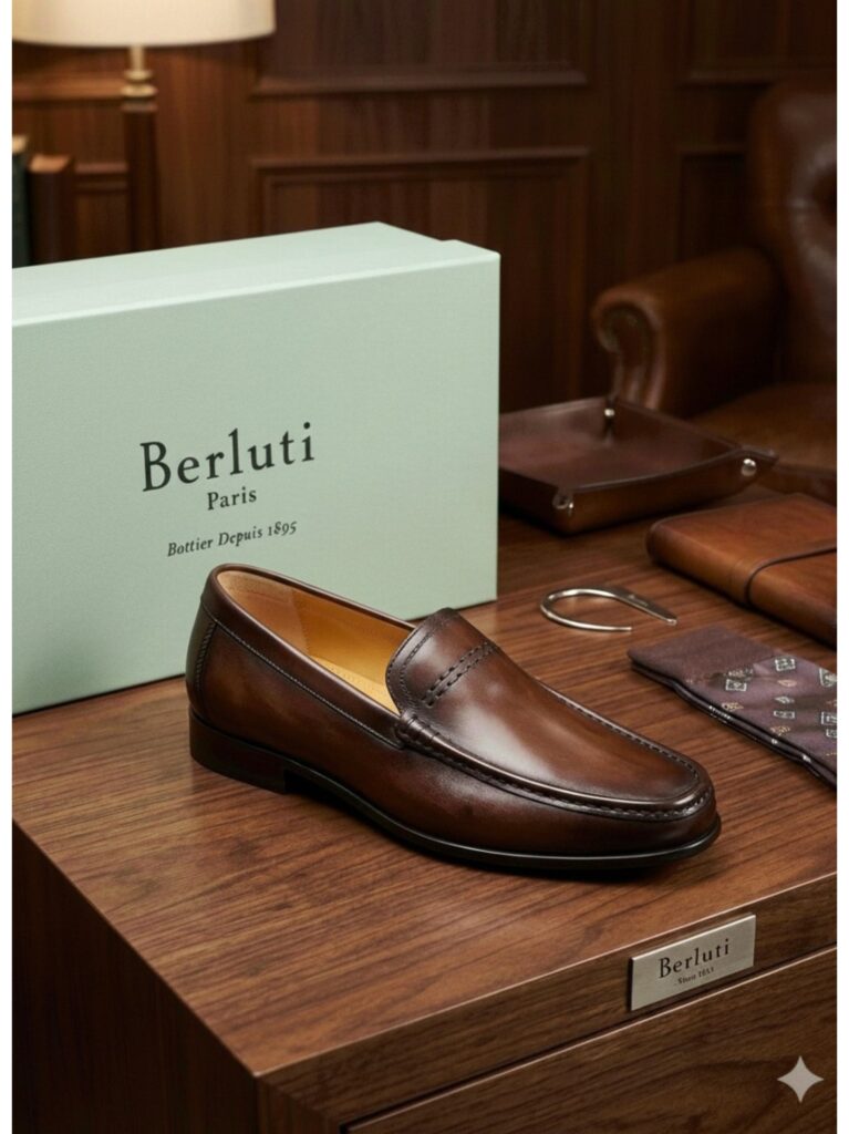 Chaussures Homme en Cuir Marron – Style Mocassin Élégant