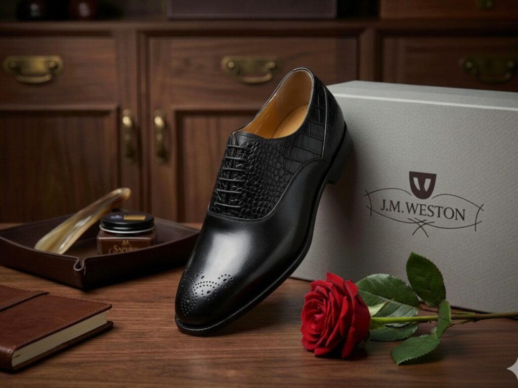 Chaussures Homme en Cuir Noir – Style Croco Élégant à Lacets