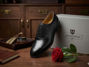 Chaussures Homme en Cuir Noir – Style Croco Élégant à Lacets