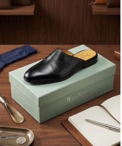 Sandales Homme en Cuir Noir – Style Mule Élégante Premium