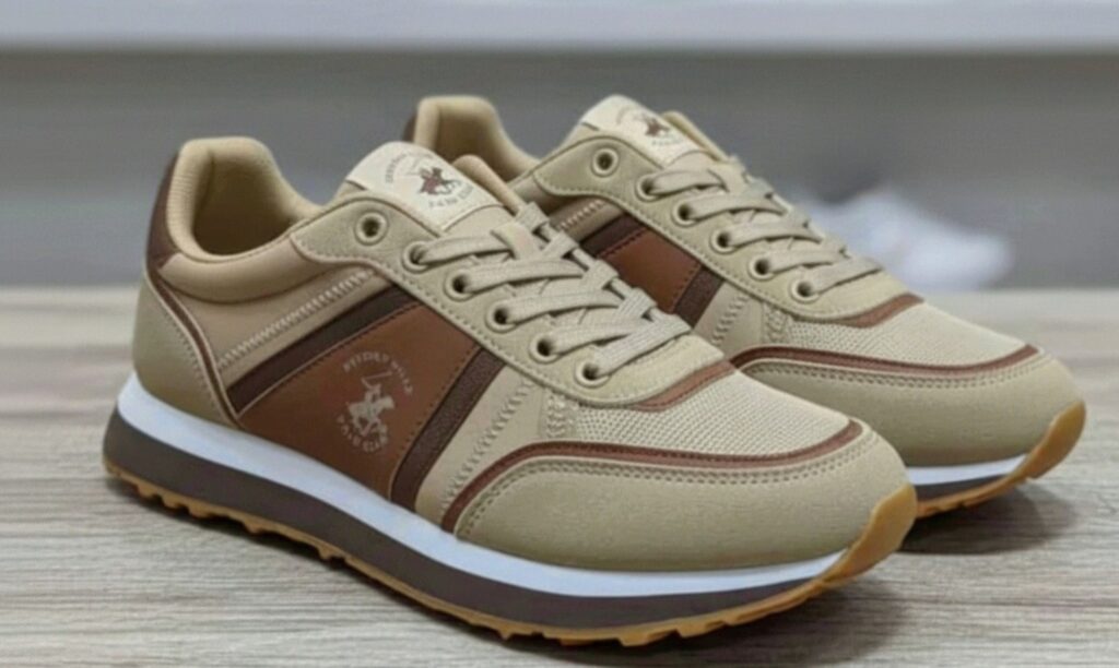 Chaussures Homme Style Grande Marque – Sneakers Premium Beige & Marron Élégantes