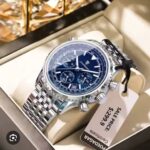 ⌚ MONTRE HOMME CHRONOGRAPHE PREMIUM — SILVER BLUE EDITION